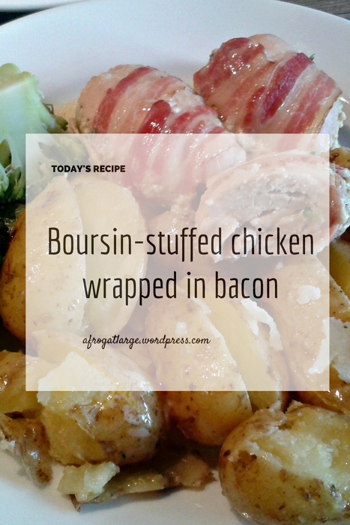 Boursin-stuffed chicken wrapped in bacon - blog header 150915
